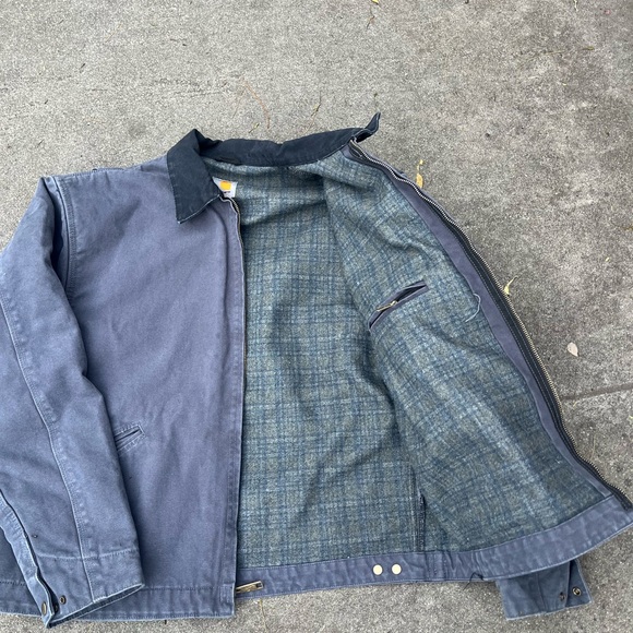 Vintage Carhartt Detroit PTL Blue Medium Jacket - Picture 7 of 8